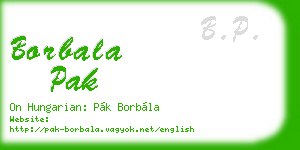 borbala pak business card